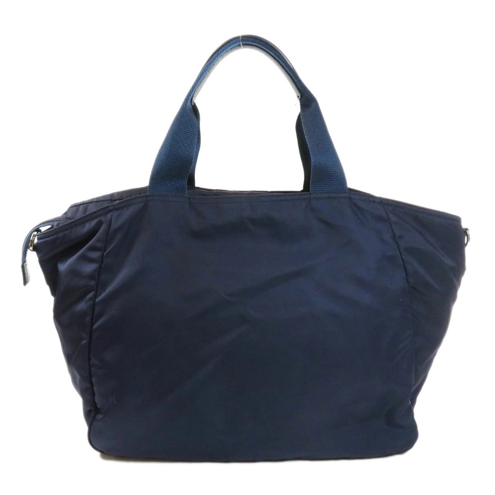 Prada Tote bag iconic Tessuto Navy enamel 2Way logo Blue